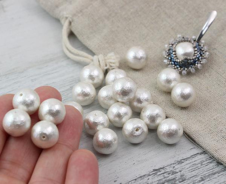 Miyuki Cotton Pearls White kula 12mm