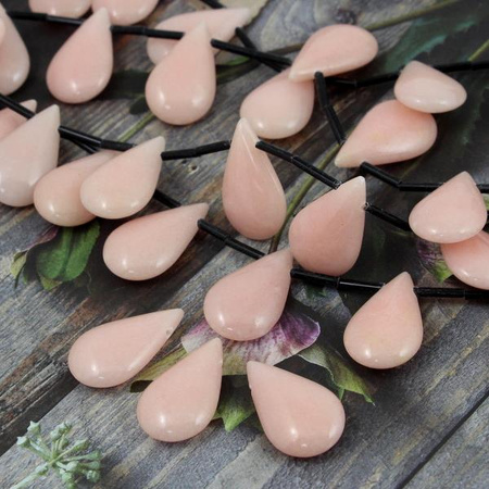 Jadeit łezka jasnoróżowa 24x14mm