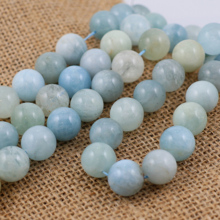 Akwamaryn kula gładka 14mm