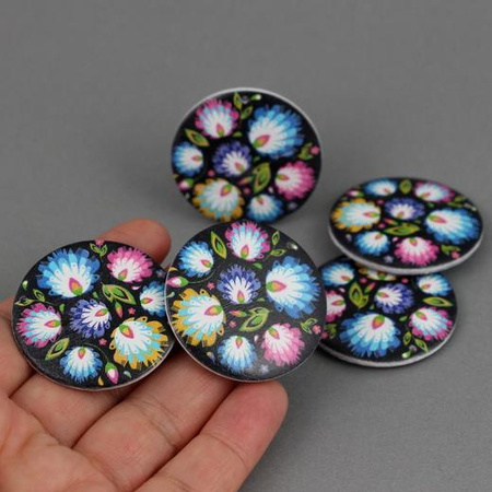 Drewniany krążek baza kolczyka polski folk 40mm