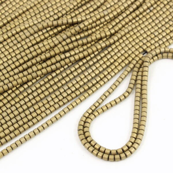 Hematyt zloty MAT oponka wałek 3x3mm [sznur 40cm]