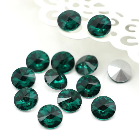Kaboszon szklany moneta stożkowa emerald 10mm
