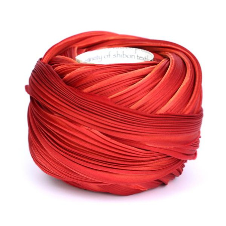 Jedwabna wstążka Shibori - Orange Folly [10cm]