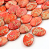 Jaspis lazurowe wybrzeże owal pomarańczowy 25x18mm