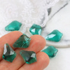 Kryształek szklany łezka barokowa fasetowana emerald 16x11mm
