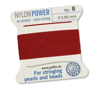 Griffin Nici nylonowe z igłą garnet 0,80mm [2m]