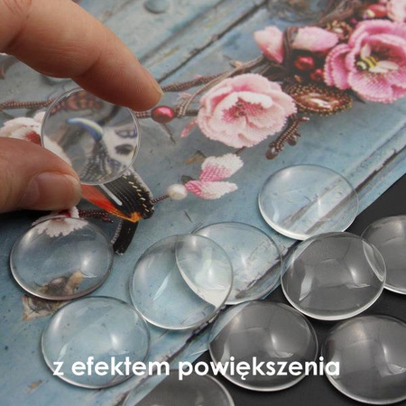 Kaboszon szklany przezroczysty moneta 14mm