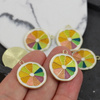 Zawieszka złota emaliowana cytryna plaster 23x20mm