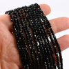 Turmalin czarny kostka fasetowana 3mm [sznur 39cm]