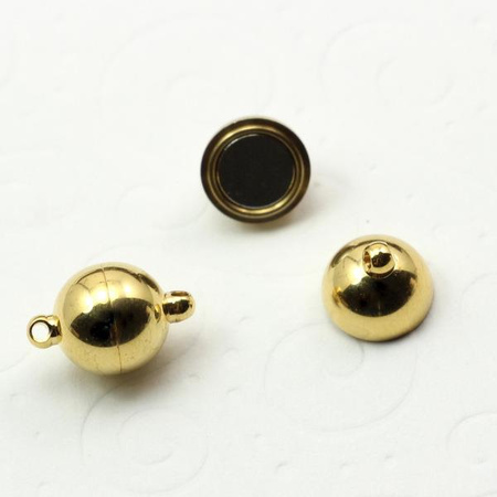 Zapięcie magnetyczne pozłacane kula stal szlachetna 10mm