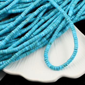 Howlit turkusowy dysk 4x2mm [sznur 38cm]