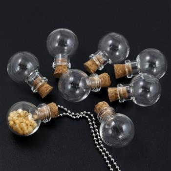 Zawieszka szklana butelka z korkiem 30x20mm