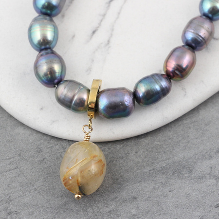 Krawatka wymienna do zawieszek stal szlachetna pozłacana 12x8mm