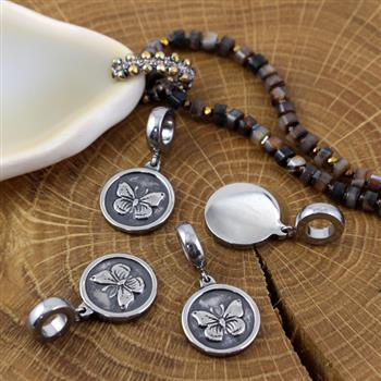 Zawieszka motyl z przywieszką stal szlachetna