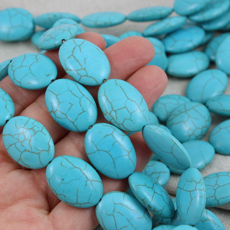 Howlit turkusowy owal 25x18mm