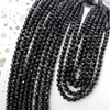 Spinel czarny kula fasetowana 3mm [sznur 39cm]