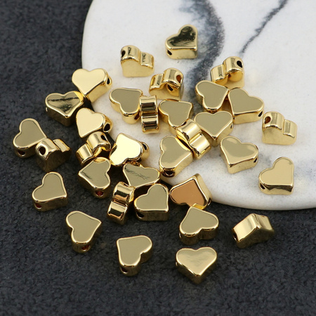 Przekładka serce mosiądz złocony 6x7mm