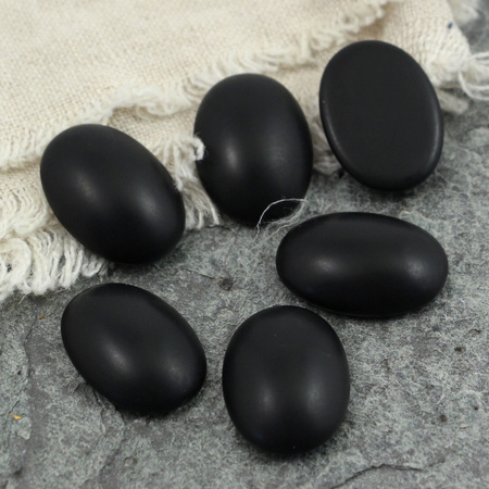 Kaboszon szklany Matte - Jet owal 25x18mm