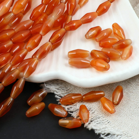 Agat karneolowy wrzeciono gładkie 12x6mm