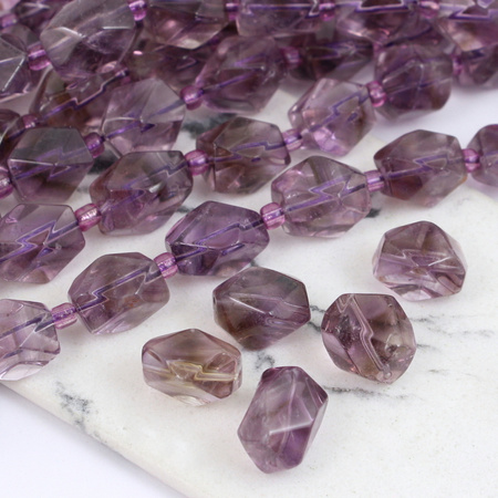 Ametyst orzech fasetowany 15x11mm