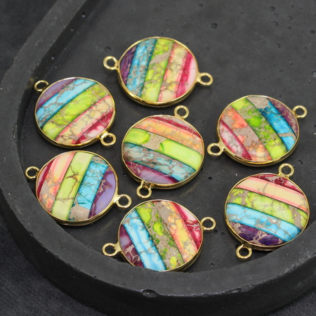 Zawieszka w oprawie jaspis lazurowe wybrzeże moneta 21mm