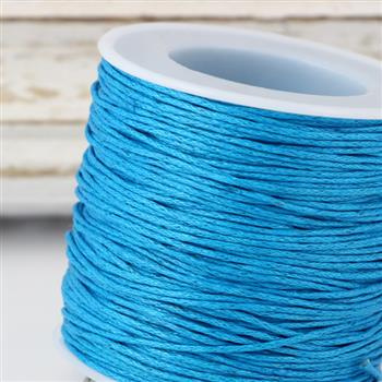 Sznurek bawełniany woskowany turkusowy 1mm [szpula 80m]