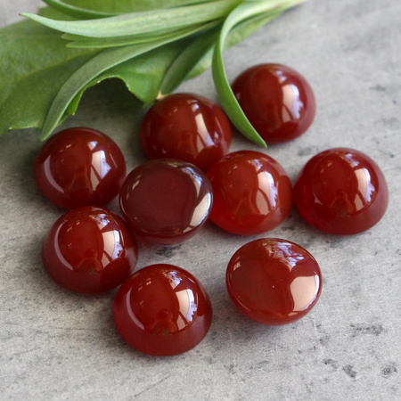 Kaboszon agat brazylijski moneta brązowa 12mm