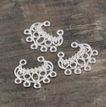 Baza kolczyka ażurowa srebrna 21x19mm [4szt]
