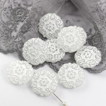 Vintage beads moneta White Crystal 22mm