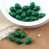 Koralik szklany kropla zielona 12x8mm