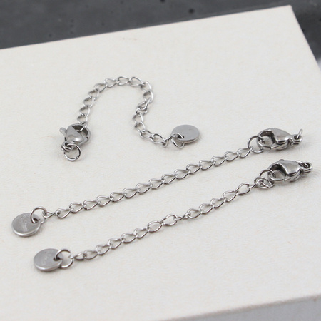 Zapięcie przedłużka z karabińczykiem stal szlachetna 5cm