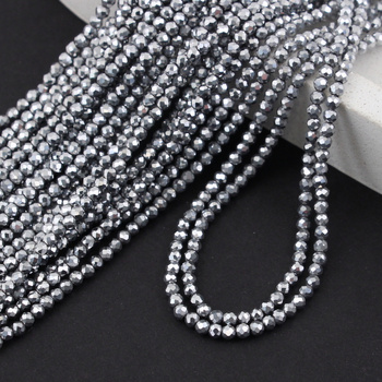 Hematyt srebrny kula fasetowana 2mm [sznur 38cm]