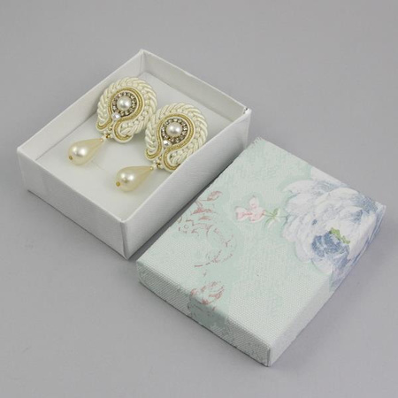 Pudełko ozdobne "FLEURY" białe 9x7x3cm