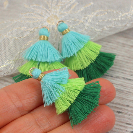 Chwost potrójny z ogniwem zielony mix 30x20mm