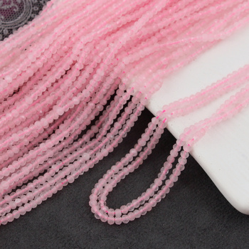 Kwarc różowy oponka fasetowana 3x2mm [sznur 39cm]