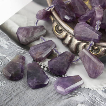 Ametyst zawieszka trapez 30x20mm