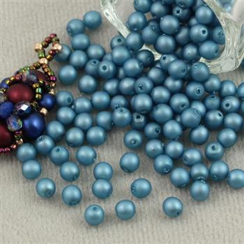 Round Beads Velvet Ice Blue 4mm [50szt]