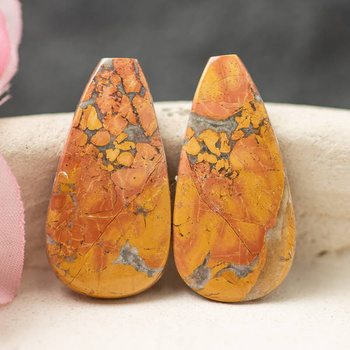 Kaboszony jaspis maligano 26x13x3mm [para]