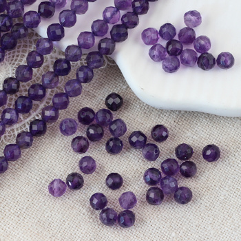 Ametyst kula fasetowana 4,5mm [10szt]