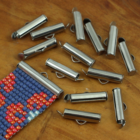 Końcówka do bransolet wsuwana SLIDE srebrna stal szlachetna 20mm