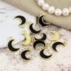 Zawieszka emaliowana złota księżyc czarny 15x10mm