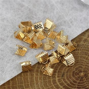 Końcówka do bransolet zaciskana złota 8mm [20szt]