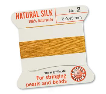 Griffin Nici jedwabne z igłą amber 0,45mm [2m]