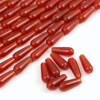 Agat karneolowy kropla gładka 16x6mm