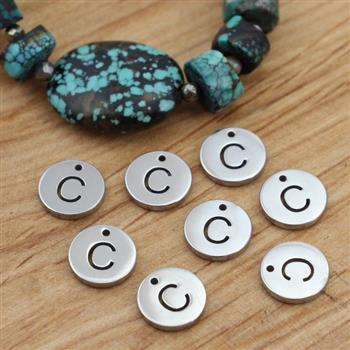 Zawieszka stal szlachetna blaszka 10mm litera C