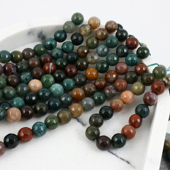 Agat indyjski kula fasetowana 8mm [sznur 37cm]