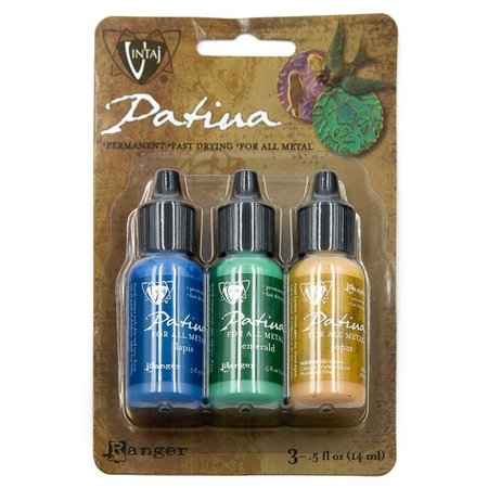 Patyna farby do powlekania metali Lapis Emerald Topaz 3x14ml