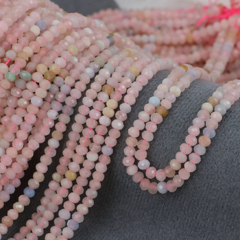 Morganit oponka fasetowana 4x3mm [sznur 39cm]