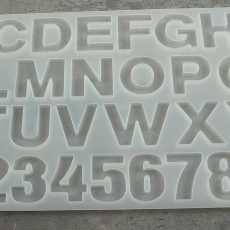 Forma silikonowa do odlewów z żywicy litery i cyfry
