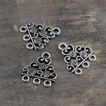 Metalowa baza kolczyka srebrny trójkąt 20x17mm